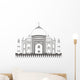 Line Art Taj Mahal Wall Decal