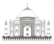 Line Art Taj Mahal Wall Decal