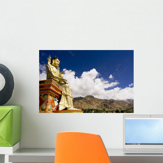 Buddha Statue and Himalayas Wall Decal