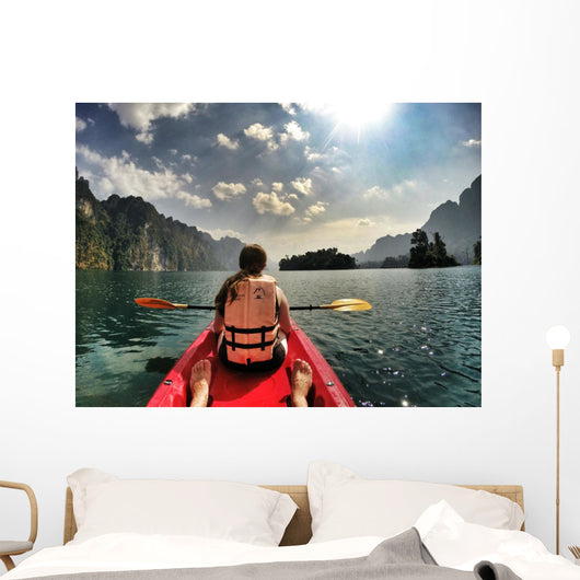 Kayaking Lake with Friend Wall Decal