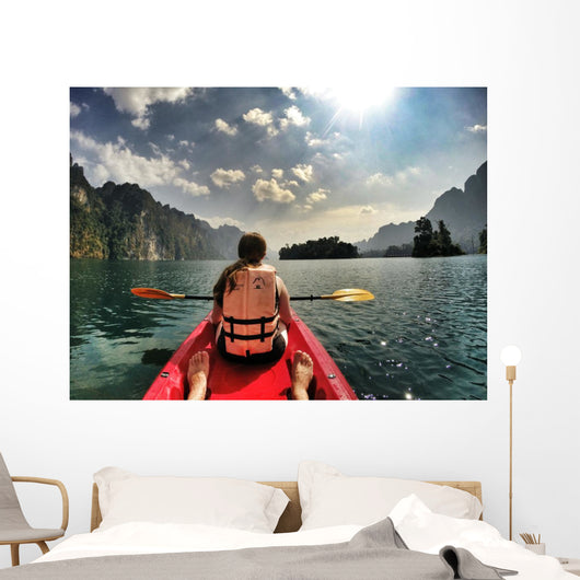 Kayaking Lake with Friend Wall Decal