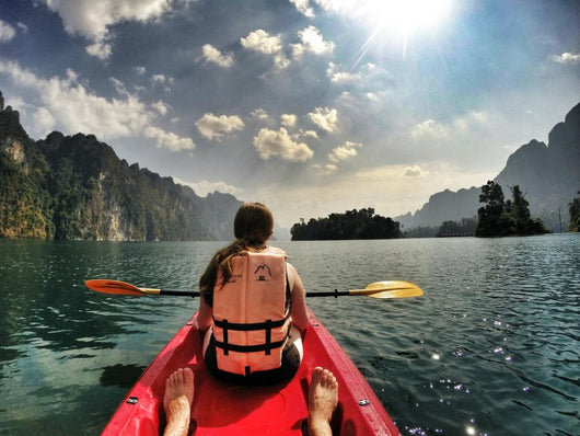 Kayaking Lake with Friend Wall Decal