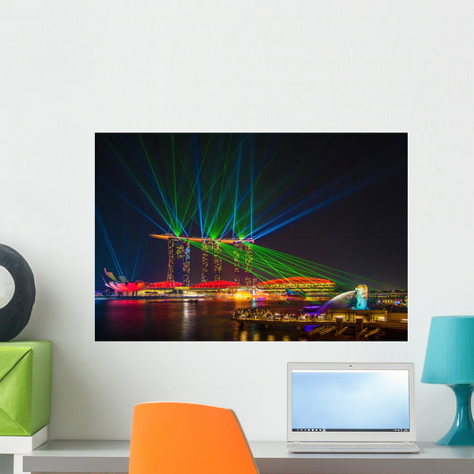 Laser Show Marina Bay Sands Wall Decal