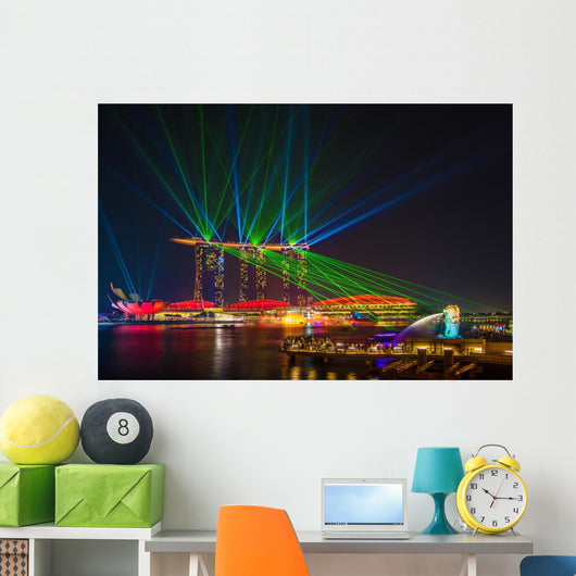 Laser Show Marina Bay Sands Wall Decal