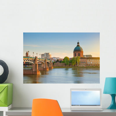 Toulouse Hopital La Grave at Sunset Wall Decal shown on a wall