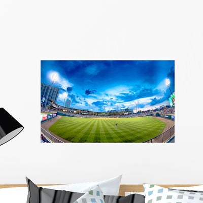 City Skyline BB&T Ballpark Wall Decal shown on a wall