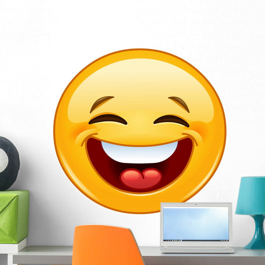 Laughing with Closed Eyes Wall Decal