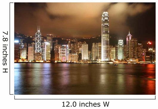 Hong Kong Skyline Lights at Night Wall Decal