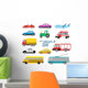 Cartoon Cute Cars Wall Decal Sticker Set