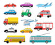 Cartoon Cute Cars Wall Decal Sticker Set