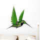 Black Hummingbird 3D Render Wall Decal