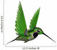 Black Hummingbird 3D Render Wall Decal