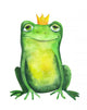 Frog Crown Watercolor Wall Decal