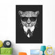 Portrait Leopard Suit Vector Wall Decal