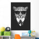 Portrait Leopard Suit Vector Wall Decal