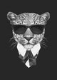 Portrait Leopard Suit Vector Wall Decal