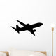Plane Silhouette White Vector Wall Decal