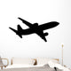 Plane Silhouette White Vector Wall Decal