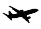 Plane Silhouette White Vector Wall Decal