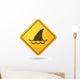 Caution Sign Shark Fin Wall Decal