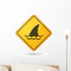 Caution Sign Shark Fin Wall Decal