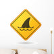 Caution Sign Shark Fin Wall Decal