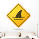 Caution Sign Shark Fin Wall Decal