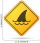 Caution Sign Shark Fin Wall Decal