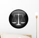 Scales Justice Button Wall Decal