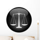 Scales Justice Button Wall Decal