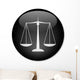 Scales Justice Button Wall Decal