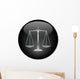 Scales Justice Button Silver Wall Decal