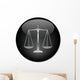 Scales Justice Button Silver Wall Decal