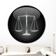 Scales Justice Button Silver Wall Decal