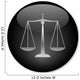Scales Justice Button Silver Wall Decal