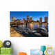 Boston Skyline Dusk as Wall Decal