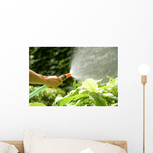 Watering Plants with Garden Wall Decal