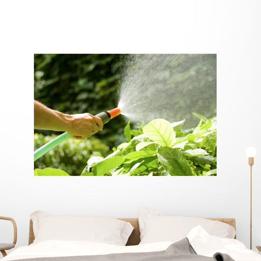 Watering Plants with Garden Wall Decal