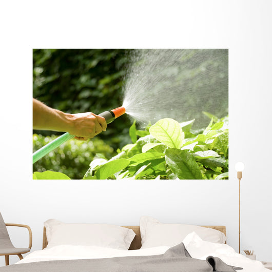 Watering Plants with Garden Wall Decal