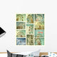 Aged and Worn Vintage Ferris Wheel Collage Wall Decal