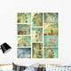 Aged and Worn Vintage Ferris Wheel Collage Wall Decal