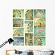 Aged and Worn Vintage Ferris Wheel Collage Wall Decal