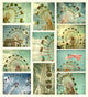 Aged and Worn Vintage Ferris Wheel Collage Wall Decal
