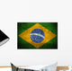 Weathered Flag Brazil Fabric Wall Decal