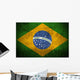 Weathered Flag Brazil Fabric Wall Decal