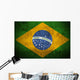 Weathered Flag Brazil Fabric Wall Decal