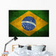 Weathered Flag Brazil Fabric Wall Decal