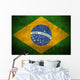 Weathered Flag Brazil Fabric Wall Decal
