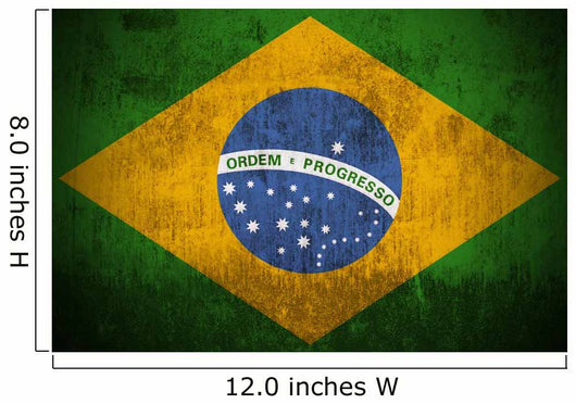 Weathered Flag Brazil Fabric Wall Decal