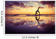 Silhouetted Woman Practicing Yoga at Sunset Wall Decal